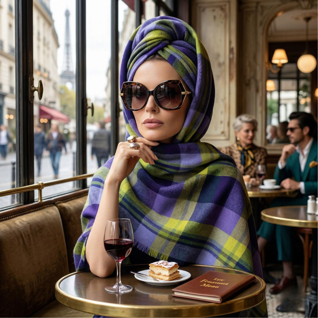 Blue & Ochre Scottish Scarf
